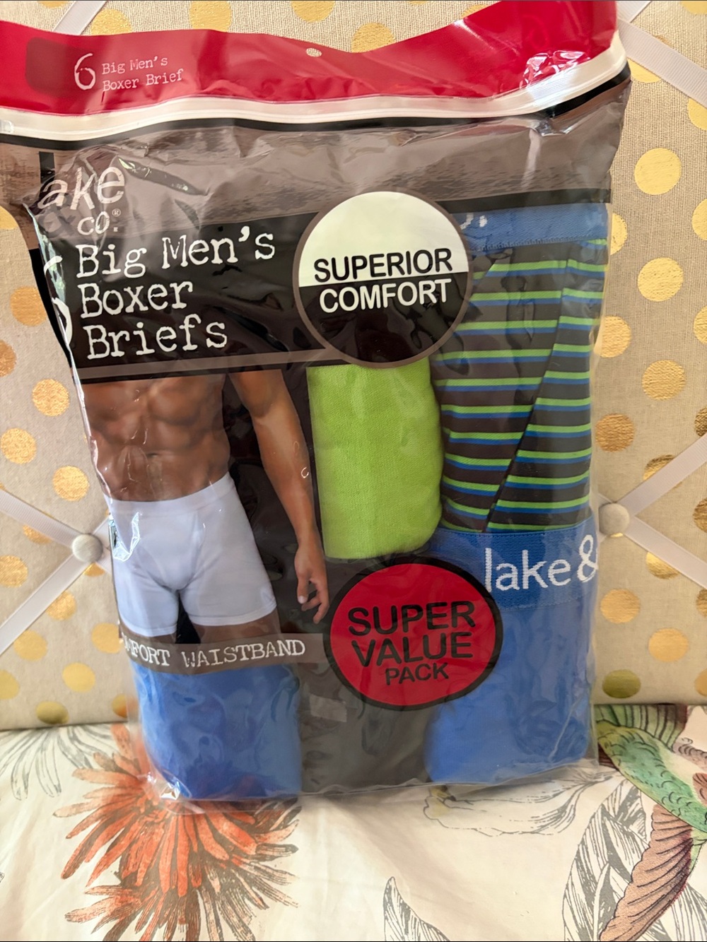 Jack and Co Superior Comfort Men's Boxer Briefs 6-Pack Multi 5XL NEW